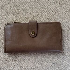 HOBO Taupe Leather Wallet